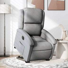 vidaXL Fotoliu electric rabatabil cu ridicare, gri deschis, textil