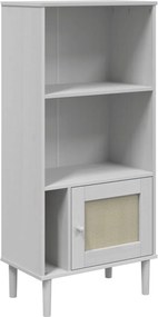 vidaXL Bibliotecă SENJA aspect ratan alb 60x35x130 cm lemn masiv pin