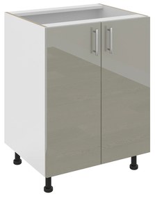 Corp Baza Karo, 2 Usi, Gri Lucios/Alb, MDF, 60 x 50 x 80 cm