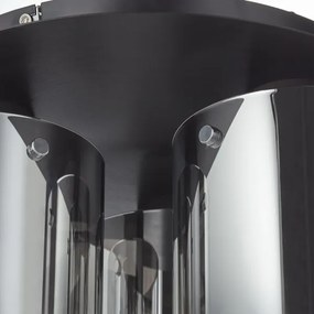 Brilliant - Plafonieră BETH 3xE27/60W/230V Ø 37 cm negru/fumuriu
