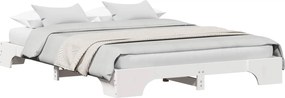 vidaXL Cadru de pat Alb 160 x 200 cm Lemn de pin masiv