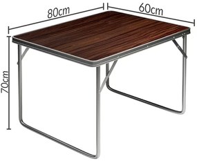 Deuba Masă de camping pliabilă - maro