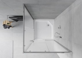 Mexen Rio cabină de duș pătrată 90 x 90 cm, mat, crom + cadă de duș , alb - 860-090-090-01-30-4510