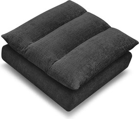 Taburet negru cu tapițerie din chenille Neil – Bobochic Paris