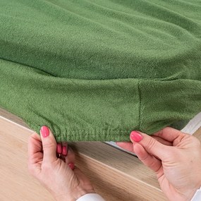 Cearșaf de pat 4Home frotir, verde măsliniu, 160 x 200 cm, 160 x 200 cm