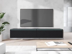 Dulap TV Dlana 180 MDF (Negru grafit +  Negru) (cu iluminat LED alb). 1106209