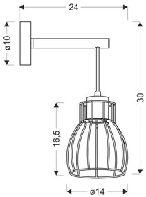 Aplică perete BERNITA 1xE27/60W/230V