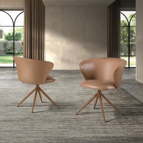 Scaun modern pivotant piele sintetica Camel