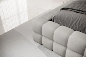 Pat tapitat cu somiera si lada depozitare, 160x200 cm, ELTAP, BE-DIZ-MET-04ROY, Dizzle, metal/poliester, gri