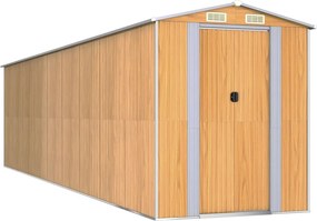 vidaXL Șopron de grădină, maro deschis, 192x772x223 cm, oțel zincat