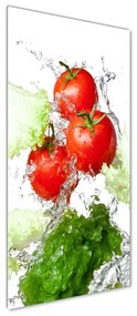 Tablou pe sticlă acrilică Tomate și salată