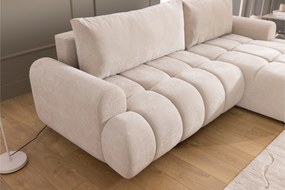 Colțar Lutario Mini cu funcție de dormit, dreapta - țesătură hidrorepelentă bej Venice 2026