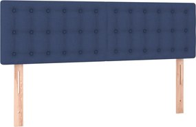 vidaXL Tăblii de pat, albastru, 144x5x78/88 cm, textil