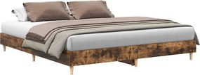 vidaXL Cadru de pat fără saltea Stejar afumat 160x200cm Lemn prelucrat