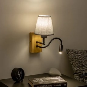 Lampă LED de perete Brilagi NUBILA WOOD 1xE27/25W/230V + LED/3W stejar/gri