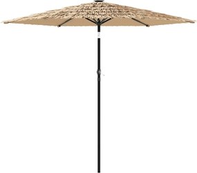 vidaXL Umbrelă soare de grădină cu stâlp din oțel, maro 268x268x226 cm