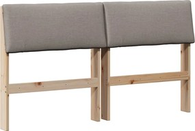 vidaXL Tăblie tapițată Gri taupe 140 cm Lemn de pin masiv