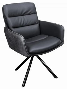 Set 2 scaune pivotante Big George, microfibra/ piele antracit