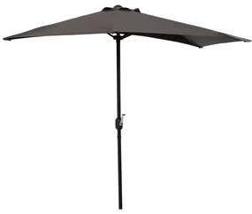 Outsunny Umbrelă Semicirculară Perete Grădină Deschidere Manivela Poliester Gri 269x138x236cm | Aosom Romania