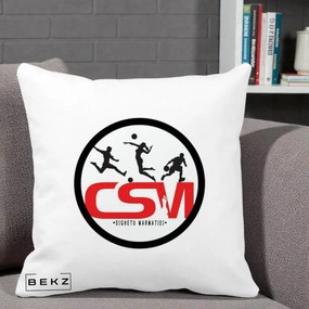 Perna Personalizata CSM Sighetu Marmatiei Sport, 40x40 cm, Alba Mata, Husa Detasabila, Perna Inclusa, BEKZ®