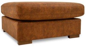 Taburet maro coniac cu tapițerie din imitație de piele Hamburg – Scandic