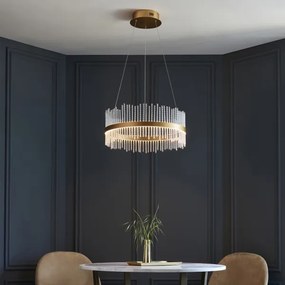 Lustră LED dimabilă pe cablu Endon 107671 ADRIEL LED/41W/230V 3000K auriu/transparent