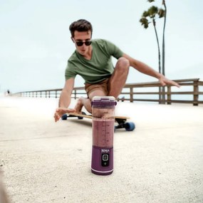 Blender portabil Ninja BC151EUPR, 7.4W, 530 ml, 6 lame otel, Zdrobire gheata, Pana la 10 cicluri, Fara BPA, USB-C, Violet