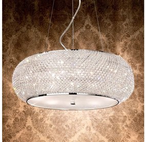 Lustră de cristal pe cablu Ideal Lux PASHA 6xE14/40W/230V d. 40 cm crom lucios