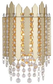 Aplica de perete metal auriu, cristale din sticla Spear