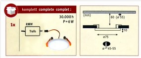 Paulmann 92390 - LED/4,5W IP44 Lampă încastrată baie VARIFIT 230V