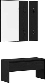 vidaXL Set mobilier hol cu sertar 4 pcs Stejar Negru Lemn compozit