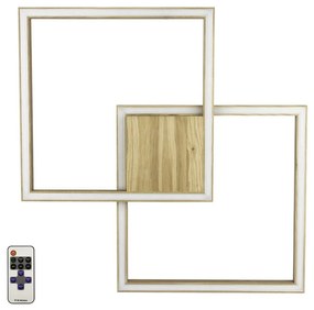 Spot-Light 91405274 - Corp de iluminat LED dimabil RAMME, 48W, 230V, cu telecomandă, stejar mat