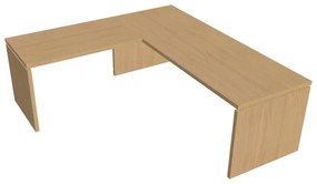 Masă ergonomica Verno 220 x 200 cm, stânga, stejar deschis
