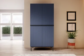 Dulap Nicole 100 cm dormitor - MDF albastru marin / picioare negre