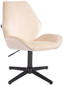 HR350CROSS Scaun Crem din Catifea Bază Neagră