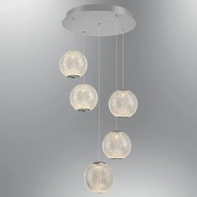 Candelabru suspendat pe cablu CREMONA 5xLED/5W/230V/3000K crom mat