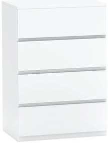HOMCOM Comodă Sideboard, Comodă cu 4 sertare, 55 cm x 33 cm x 80 cm, Alb | Aosom Romania