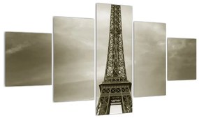 Tablou cu turnul Eiffel și mașina roșie (125x70 cm), în 40 de alte dimensiuni noi