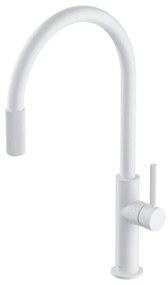 Baterie bucatarie cu sistem filtrare D1 alb mat Omnires Switch cu 3 cai, pentru apa filtrata