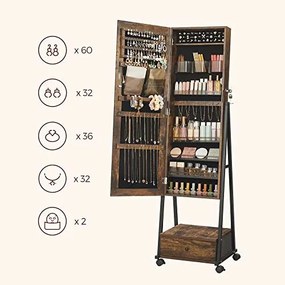 Dulap pentru bijuterii, Songmics, Antic, 41.5x37x152.5 cm
