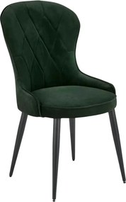 Scaun K366, verde inchis/negru, stofa catifelata/metal, 52x58x92 cm