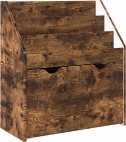 vidaXL Raft pentru copii cu sertar Stejar fumuriu 60 x 29,5 x 69 cm