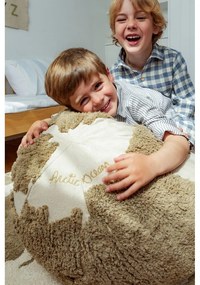 Fotoliu puf pentru copii verde-crem World Map – Lorena Canals