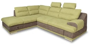 Coltar Extensibil Cu Lada Seaside, Stanga, Verde Si Gri, 264 X 88 X 217 Cm