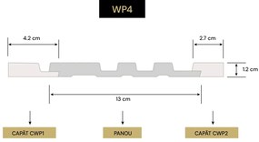 Panou decorativ 3D din polimer rigid, model Riflaj WP4 - 13x1.2x270 cm