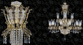 Candelabru XXL cu 21 brate Cristal Bohemia Exclusive SIRAEL