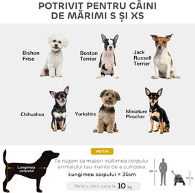 PawHut Cărucior Pliabil pentru Câini cu Acoperiș Reglabil, Geantă și 2 Lese, 82x47x97 cm, Gri | Aosom Romania