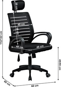 Scaun de birou, negru, TORES