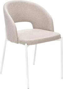 Scaun K486, bej/alb, stofa clasica/metal, 51x57x77 cm