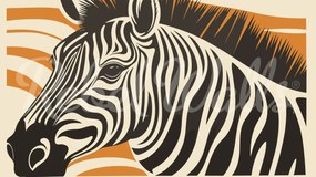 Tapet Zebra, Orange, Rebel Walls